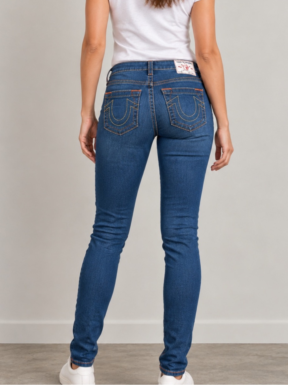 True Religion Stella Low Rise Skinny Jeans Blue Denim Y2K McBling 2000s
